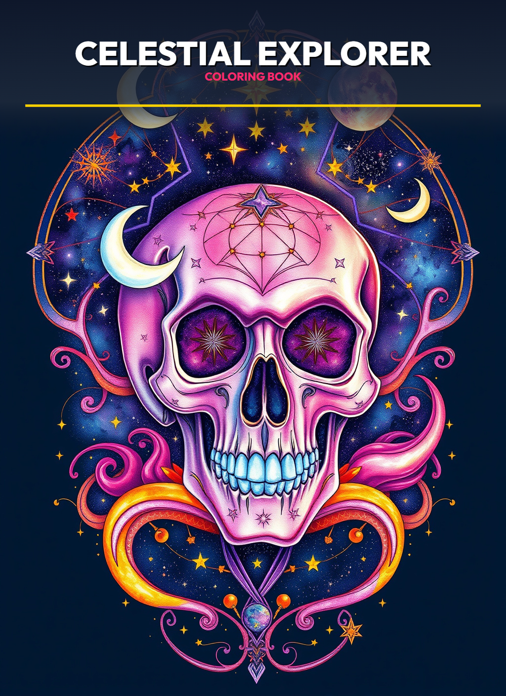 Skull Realms: Celestial Explorer Coloring Pages