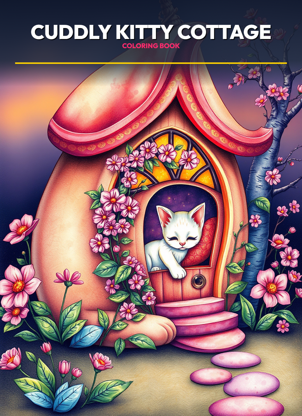 Cuddly Kitty Cottage Coloring Pages