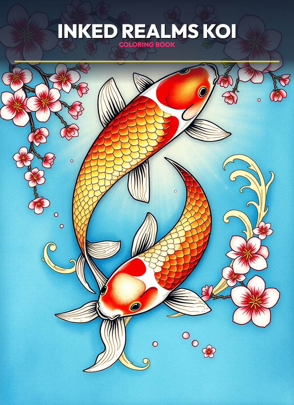 Inked Realms – Japanese Koi Ink Designs Coloring Pages