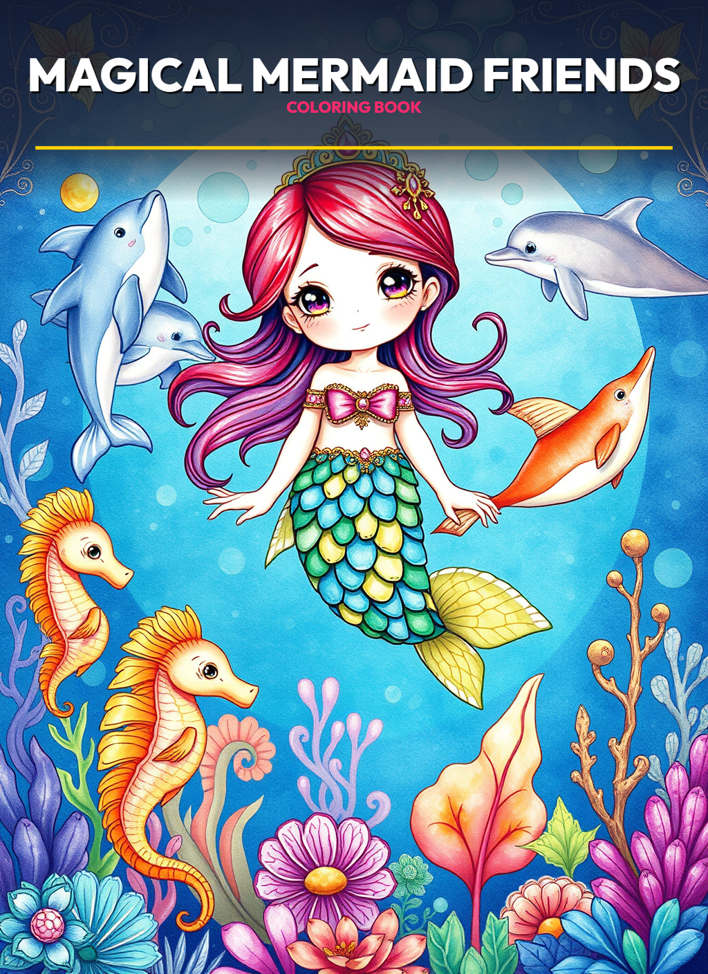 Magical Mermaid Friends Coloring Pages