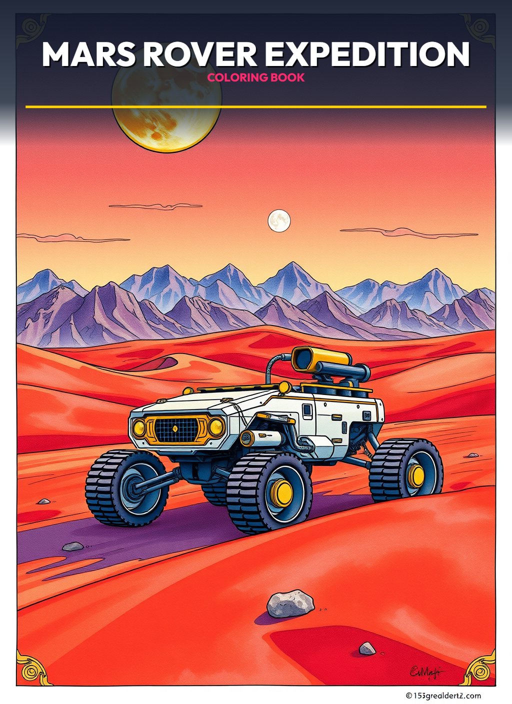 Space Adventures: Mars Rover Expedition Coloring Pages