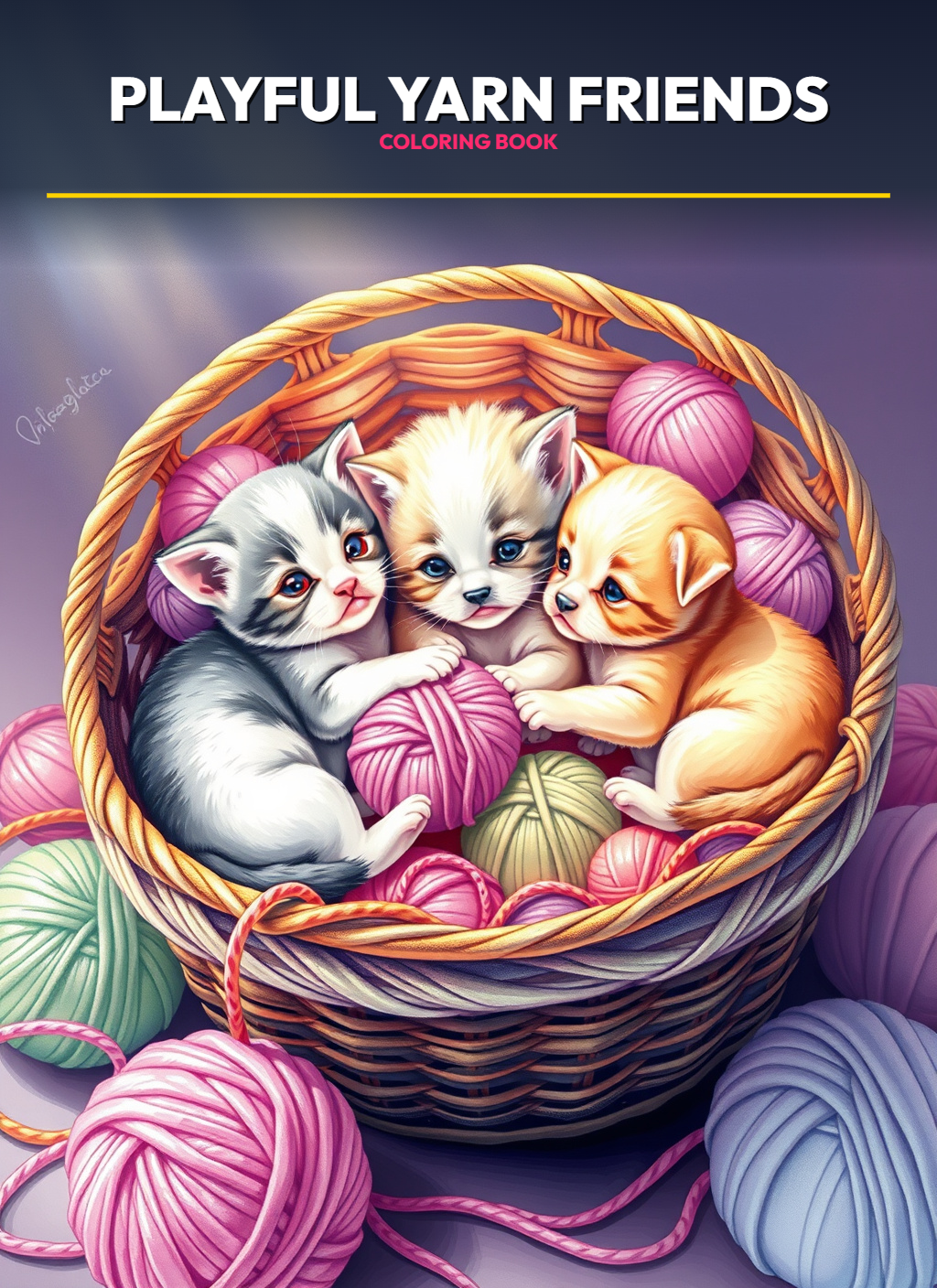 Playful Yarn Friends Coloring Pages