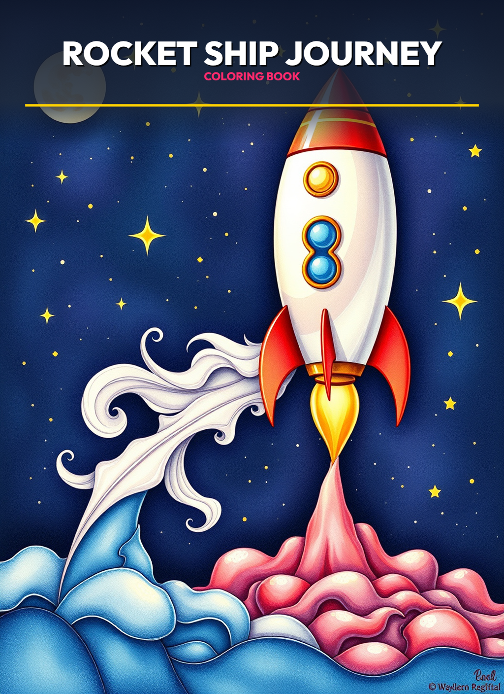 Space Adventures: Rocket Ship Journey Coloring Pages