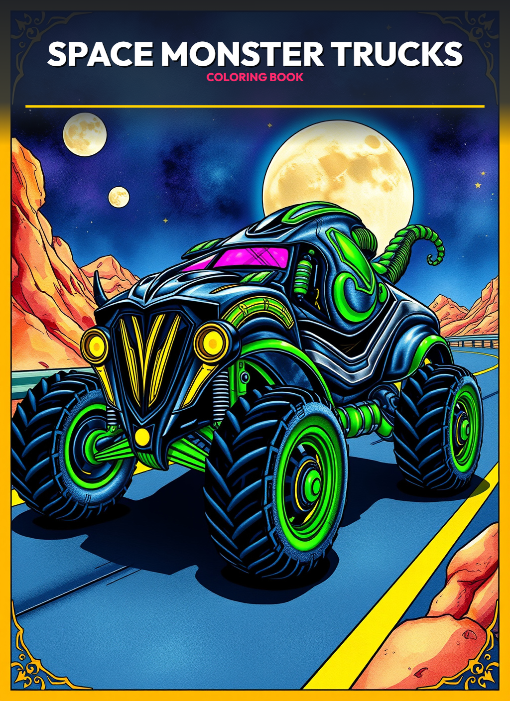 Space Monster Trucks Coloring Pages