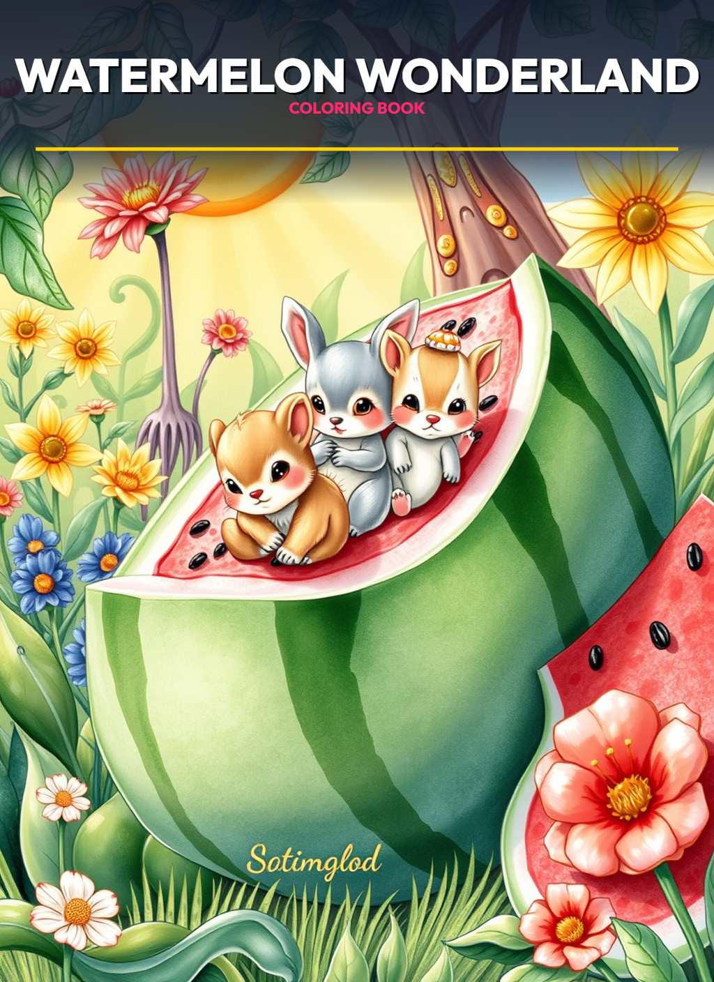 Tiny Food Friends – Watermelon Wonderland Whimsy Coloring Pages