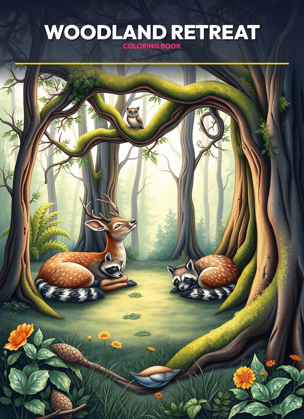 Whimsical Animals: Woodland Retreat Coloring Pages