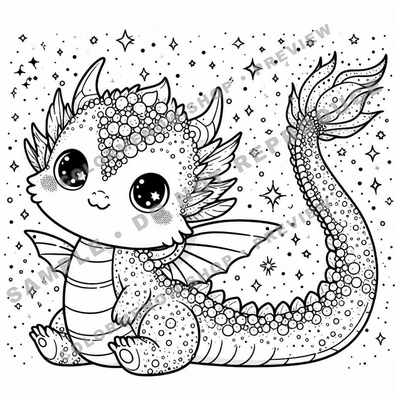 Celestial Dragon Coloring Pages - Sample Page 2