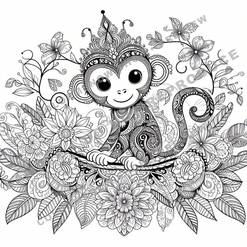 Enchanted Animal Mandalas Coloring Pages - Sample Page 1