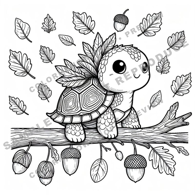 Fantasy Animals in Trees Coloring Pages - Sample Page 3