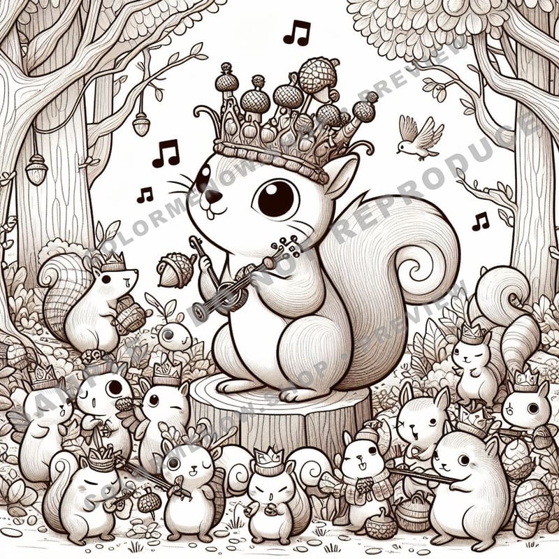 Forest Melodies Coloring Pages - Sample Page 3