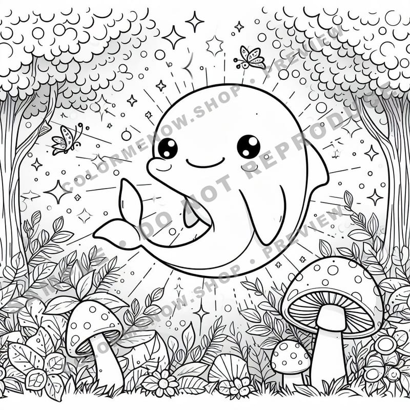 Forest Mushrooms Mandala Coloring Pages - Sample Page 1