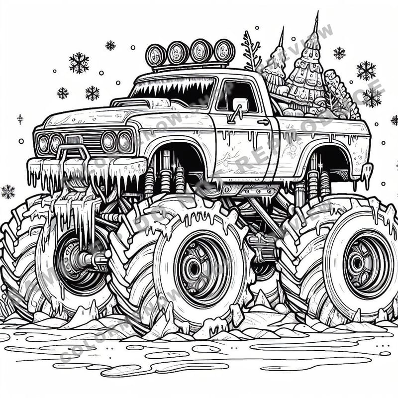 Ice Monster Trucks Coloring Pages - Sample Page 2