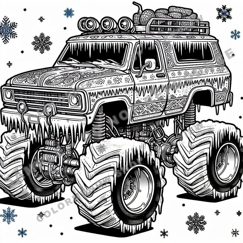 Ice Monster Trucks Coloring Pages - Sample Page 3