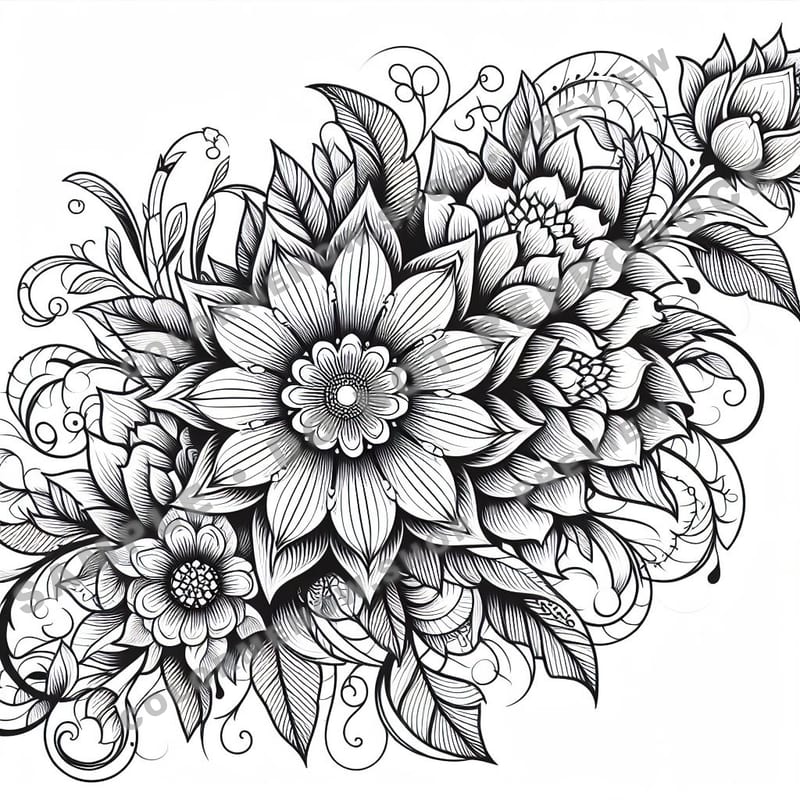 Inked Realms – Mandala Coloring Pages - Sample Page 3