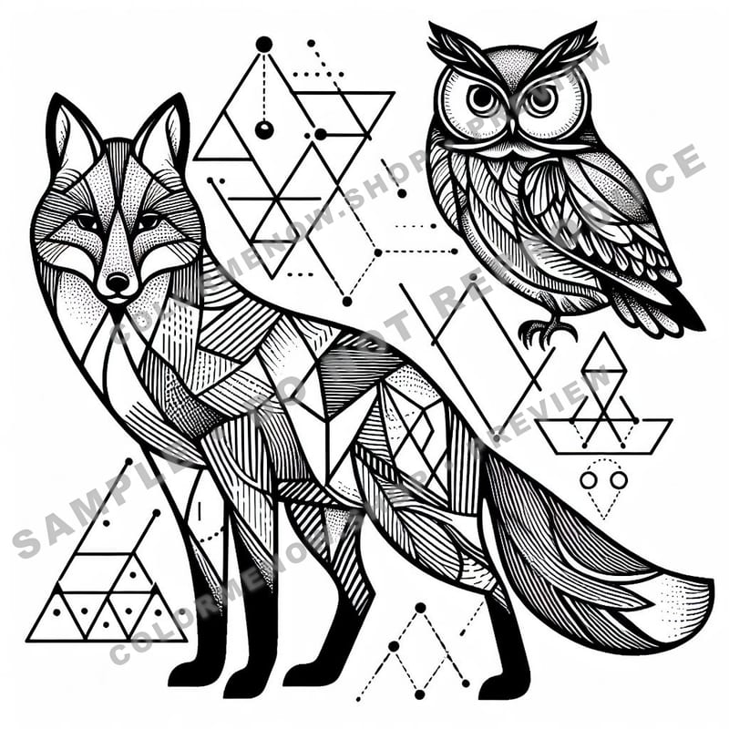 Inked Realms – Wildlife Coloring Pages - Sample Page 1