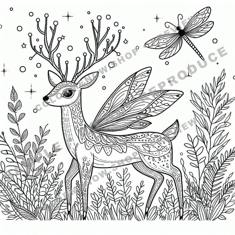 Magical Forest Creatures Coloring Pages - Sample Page 3