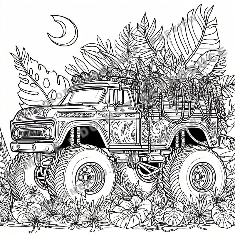Monster Trucks – Jungle Jumper Trucks Coloring Pages - Sample Page 2