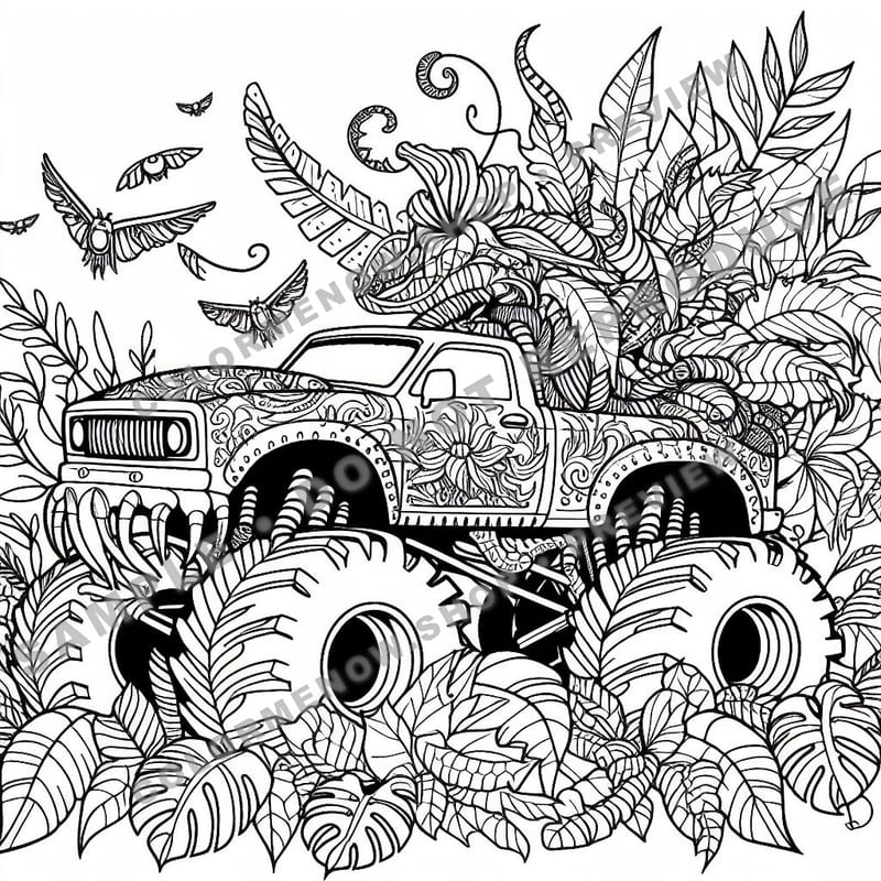 Monster Trucks – Jungle Jumper Trucks Coloring Pages - Sample Page 3