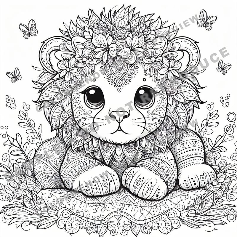 Peaceful Animal Mandalas Coloring Pages - Sample Page 3