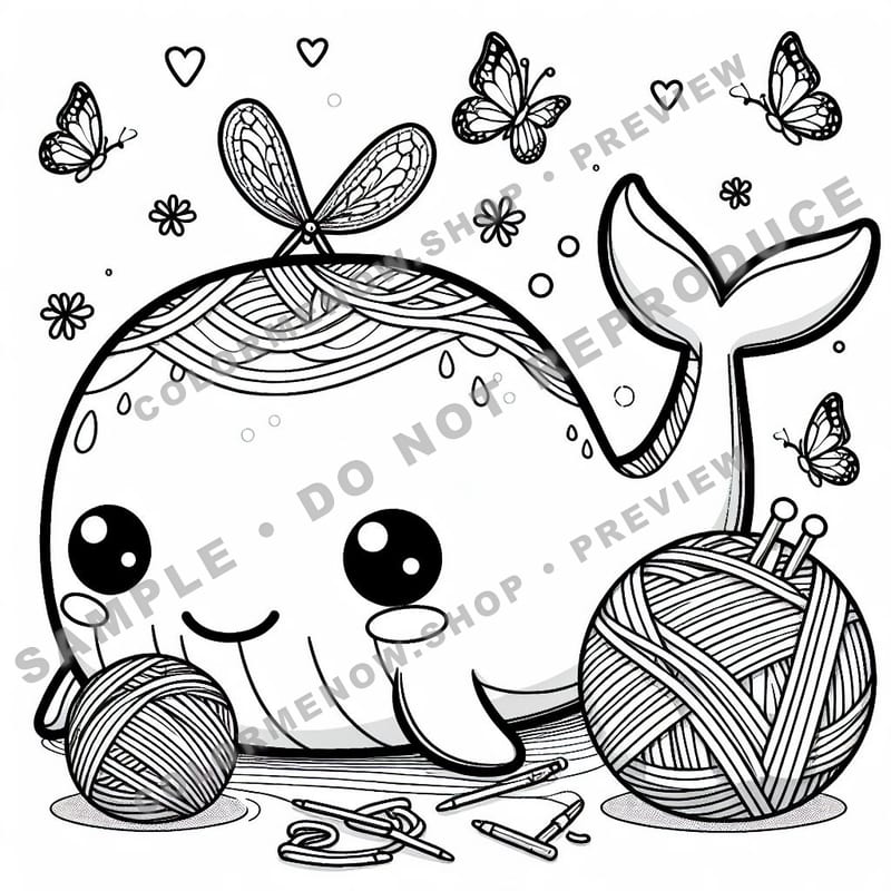 Playful Yarn Friends Coloring Pages - Sample Page 1