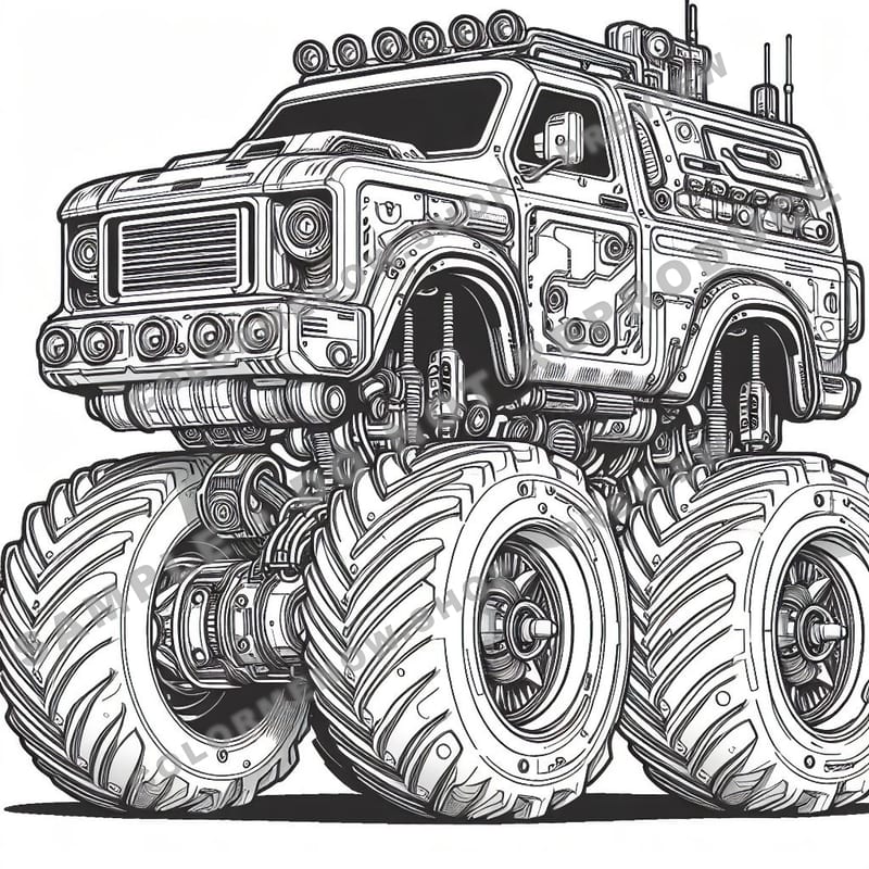 Robo Monster Trucks Coloring Pages - Sample Page 1