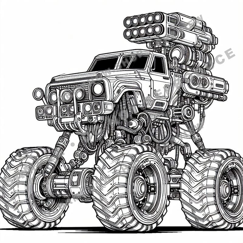 Robo Monster Trucks Coloring Pages - Sample Page 3