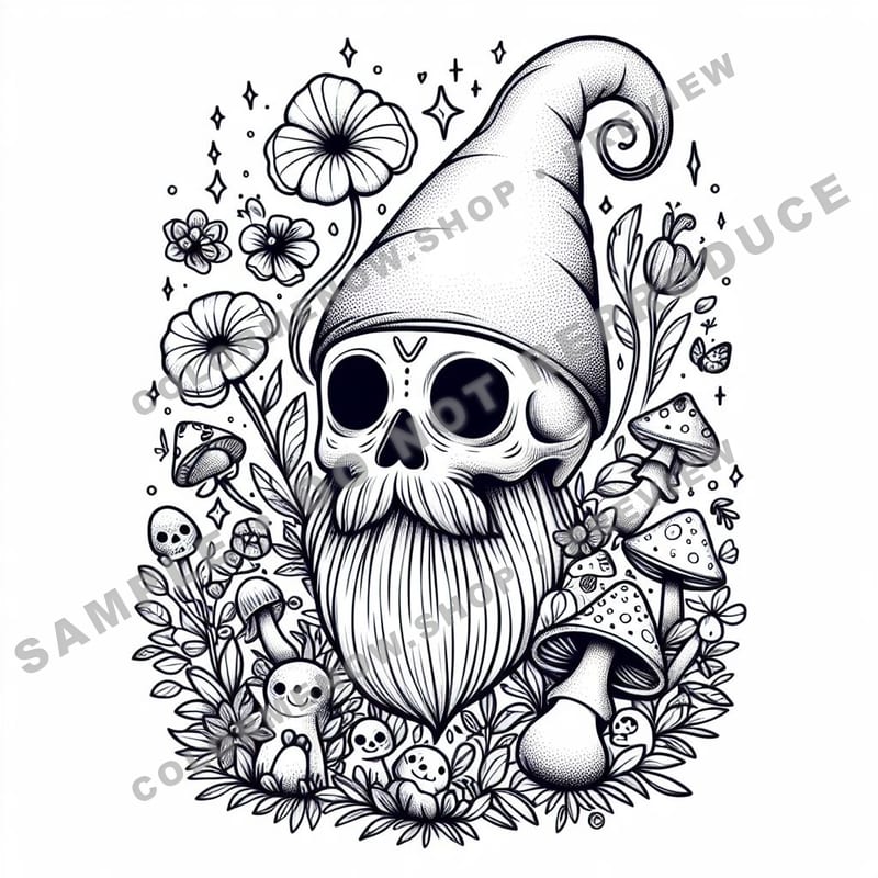 Skull Realms: Enchanted Garden Coloring Pages - Sample Page 1