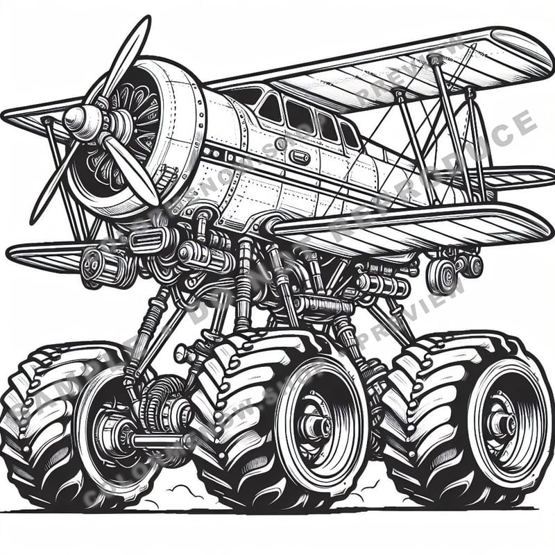 Sky Monster Trucks Coloring Pages - Sample Page 2