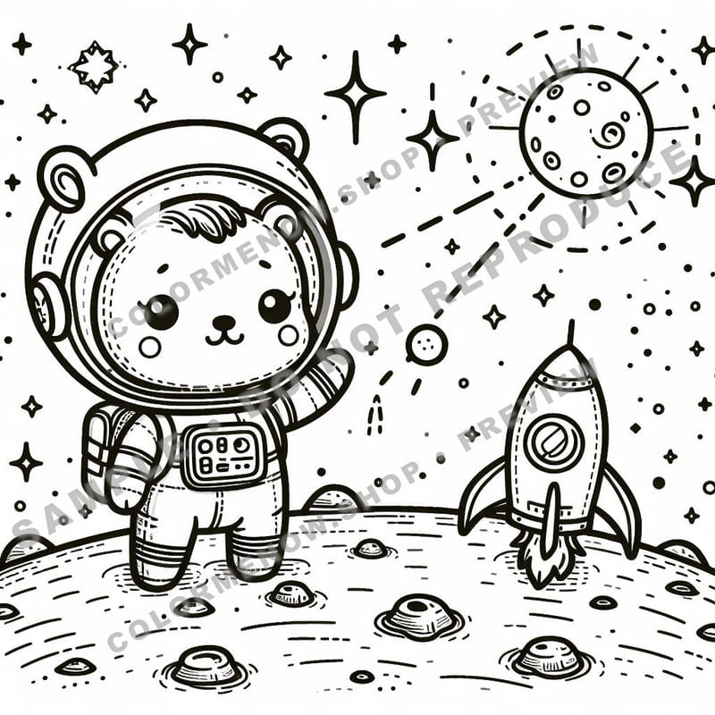 Space Adventures: Astro Adventure Coloring Pages - Sample Page 3