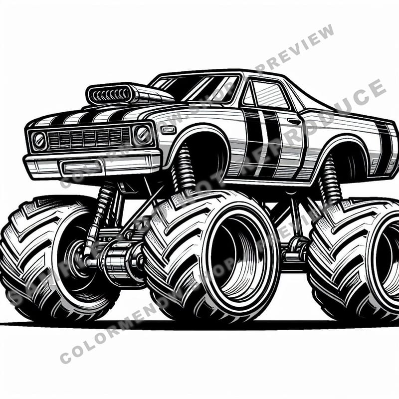 Sporty Monster Trucks Coloring Pages - Sample Page 1