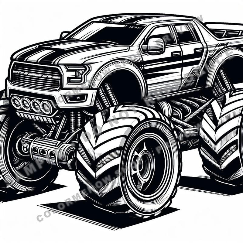 Sporty Monster Trucks Coloring Pages - Sample Page 2