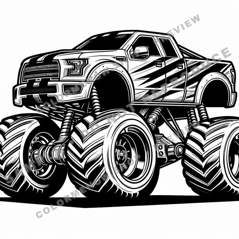 Sporty Monster Trucks Coloring Pages - Sample Page 3