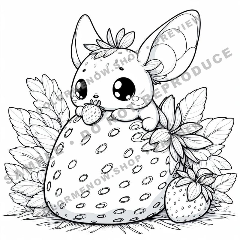 Tiny Food Friends – Berry Garden Buddies Coloring Pages - Sample Page 2